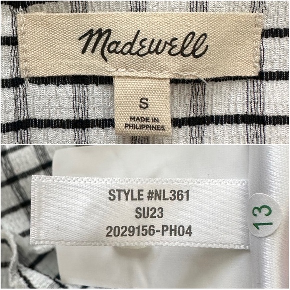 Madewell Top Crinkle Polo Crop Tee Textural Collared Lighthouse Sz S - Picture 9 of 12